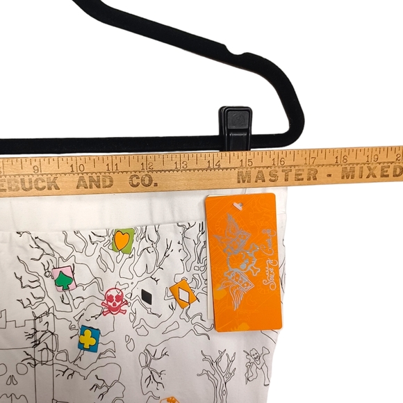 SOUR N CREAM Skull Castle Medieval Colorful Print White Strapless Top XL NWT - Picture 9 of 11